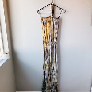 Yellow & Grey Tie-Dye Dress